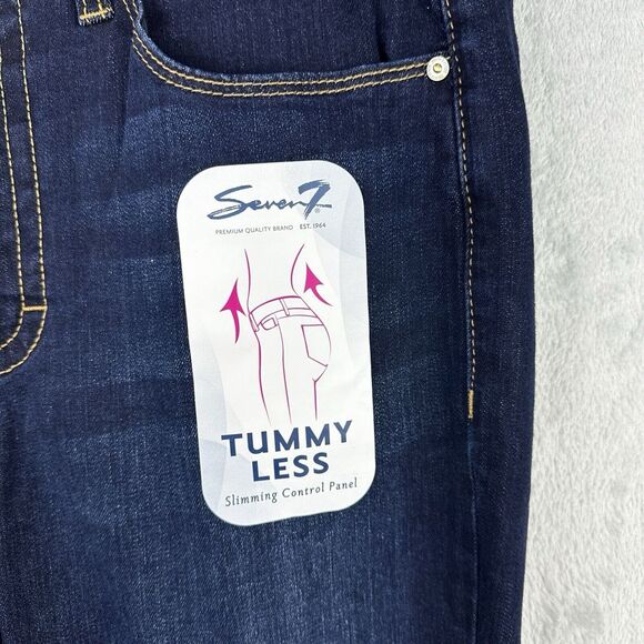 seven 7 tummyless highrise skinny jeans 12 Blue Stretch Denim - Picture 9 of 14